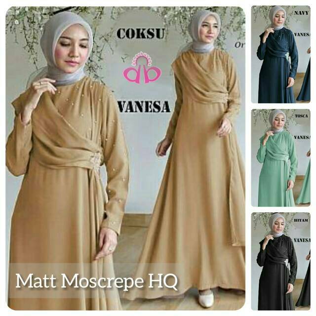 Gamis Syari Vanesa Moscrepe HQ Gamis Murah Baju Muslim Gamis Pesta Maxi Dress Grosir Tanah Abang
