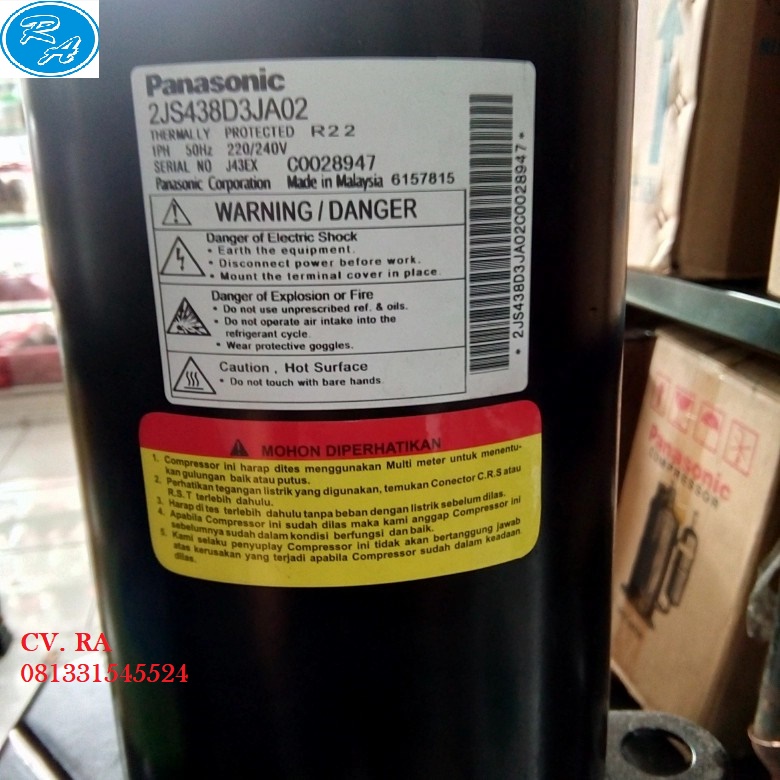 Compressor AC PANASONIC 2.5 PK / 2 1/2 PK 2JS438D Kompresor R22
