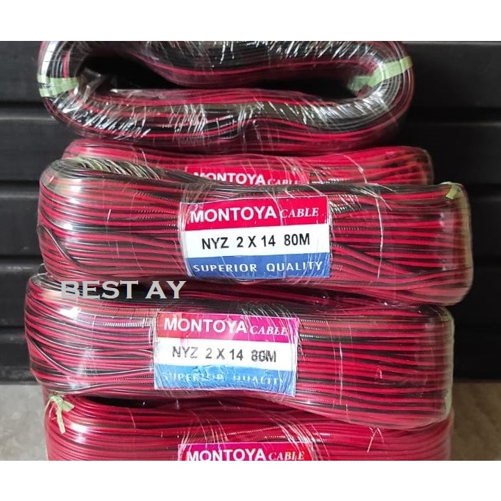 Kabel Listrik Serabut Double Montoya NYZ Merah Hitam Berbagai Ukuran