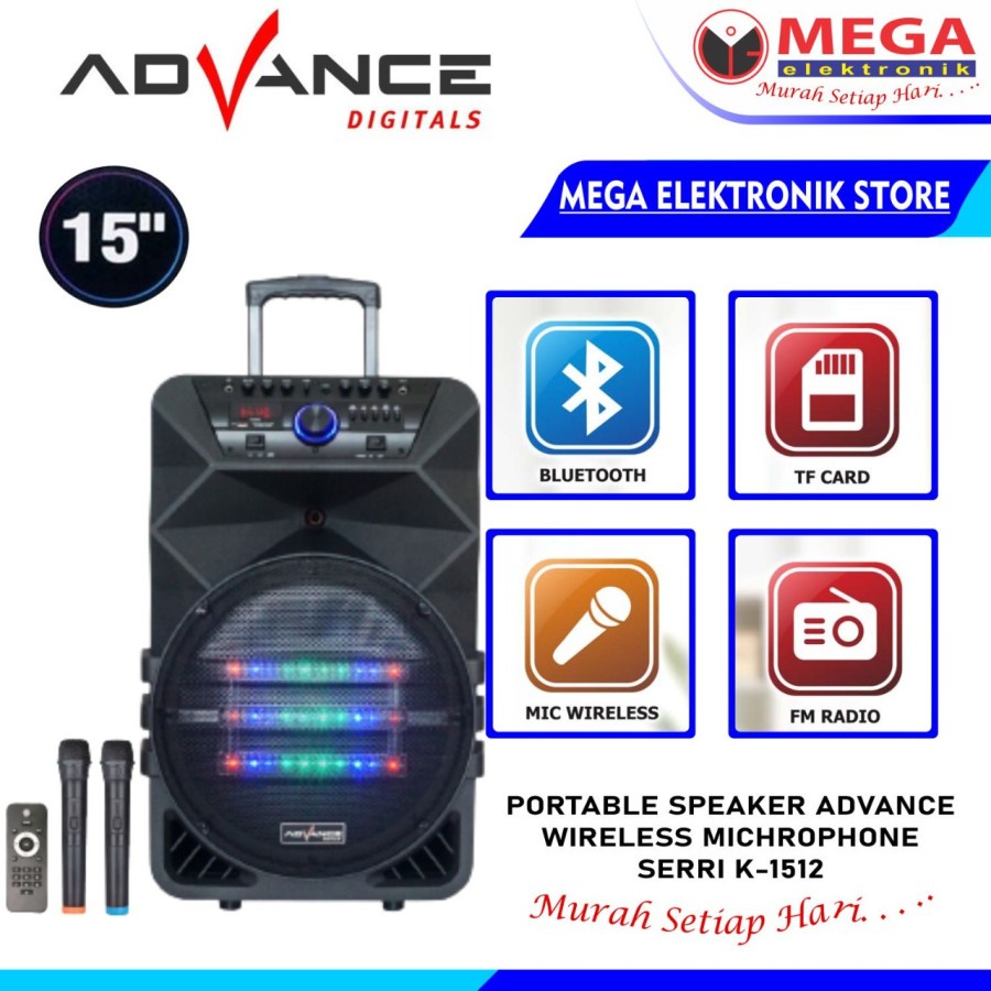 SPEAKER PORTABLE ADVANCE K-1512 / K 1512 MICROPHONE WIRELESS