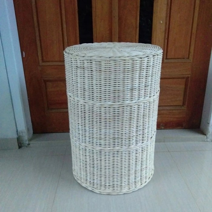 kursi rotan bulat kayu besar murah 40X40X60 CM