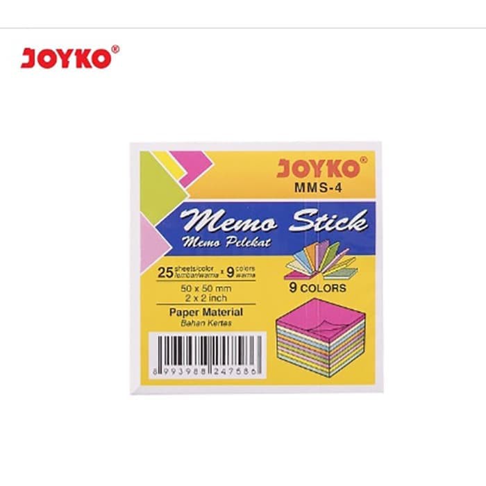 

Jual Joyko Memo Stick Tempel MMS-4 Kertas Sticky Notes Note Warna MMS4 5cm Berkualitas