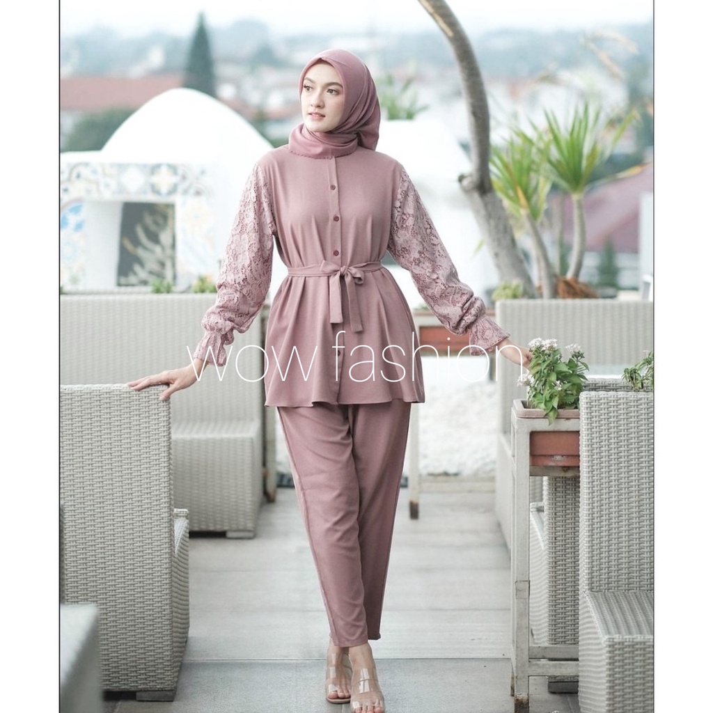 AMELIA ONE SET DAILY SETELAN WANITA MOSCRPE MIX BRUKAT - SETELAN WANITA