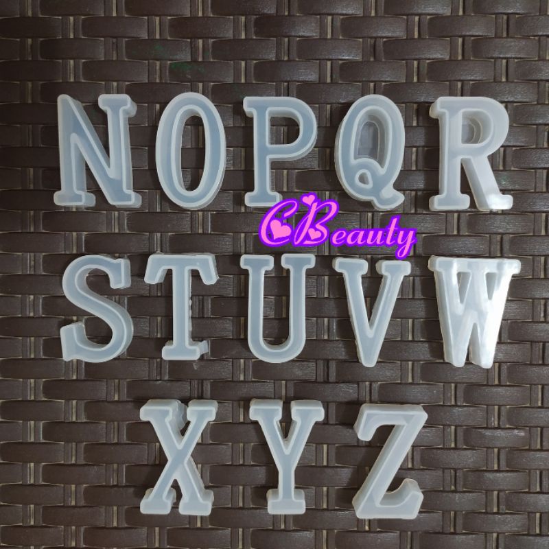 Cetakan Silikon Resin Alphabet Abjad Huruf - Slim