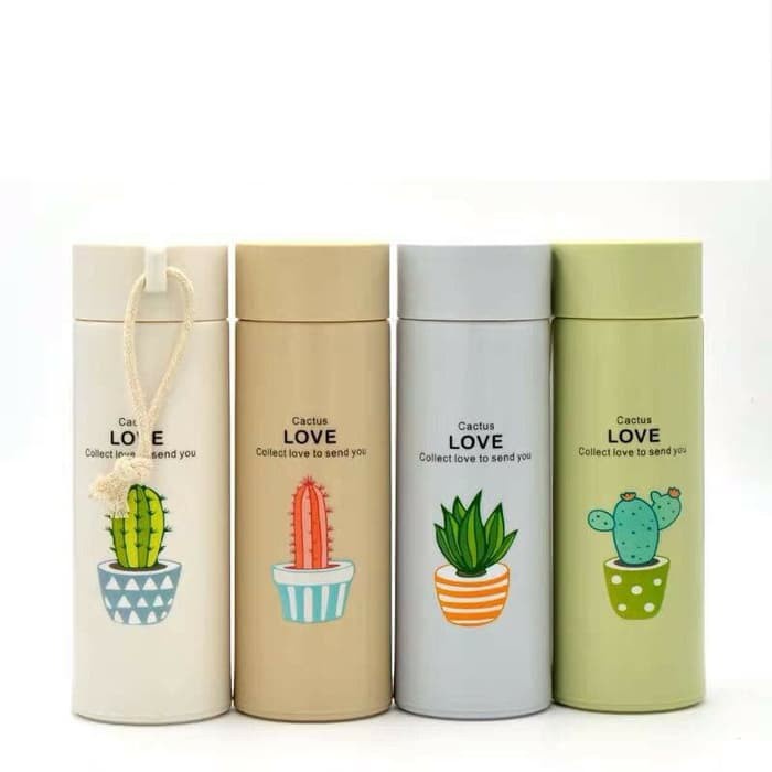 COD - MJ88 - Botol Minum Kaca Tumblr unik motif Cactus Kaktus-1