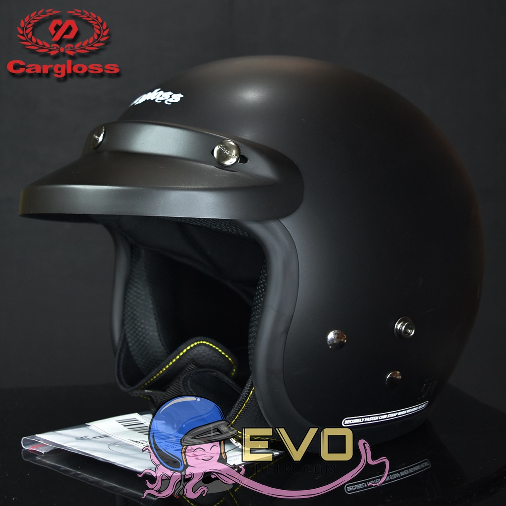 HELM CARGLOSS ORIGINAL CFM RETRO ARMY HALF FACE - BLACK DOFF / BLACK METALIC / CREAM METALIC / GREEN DOFF / YELLOW METALIC / YELLOW DOFF / RED MARRON DOFF / RED MARRON METALIC / SLIDE ICE BLUE / JZ GREEN / BRILIAN ORANGE / WHITE / BROWN DOFF (ONGKIR 1KG)