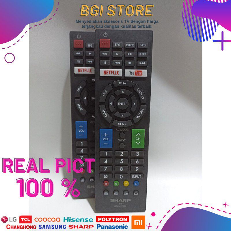 Remot Remote TV Sharp Aquos Smart LED LCD Smart TV GB275WJSA