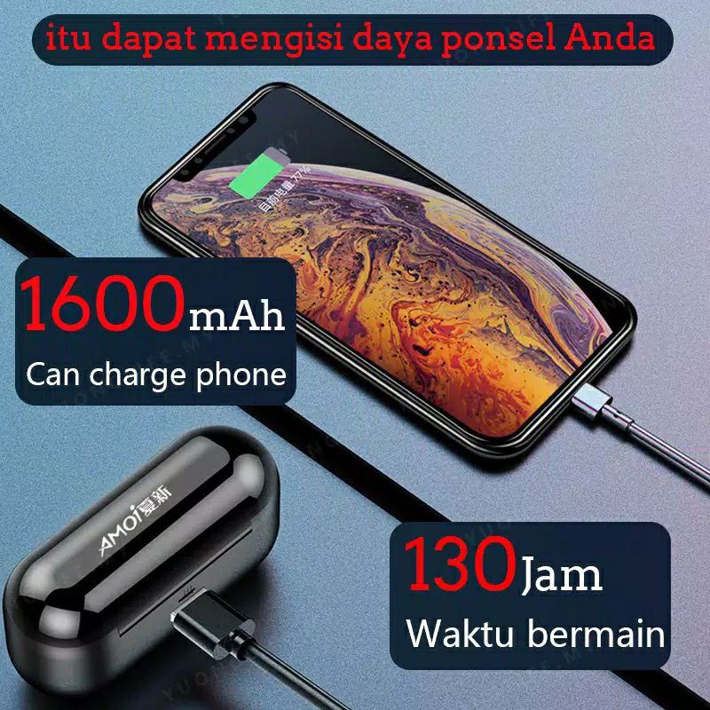 (BISA COD) earphone bluetooth F9 TWS/airbuds/headset gaming