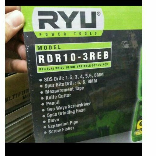 ryu RDR 10 3REB mesin bor variable set 22pcs RDR 10 3 REB