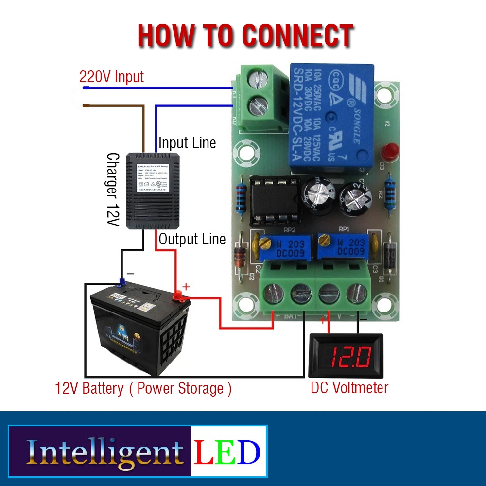 Battery Charging Control Board XH-M601 12V Battery