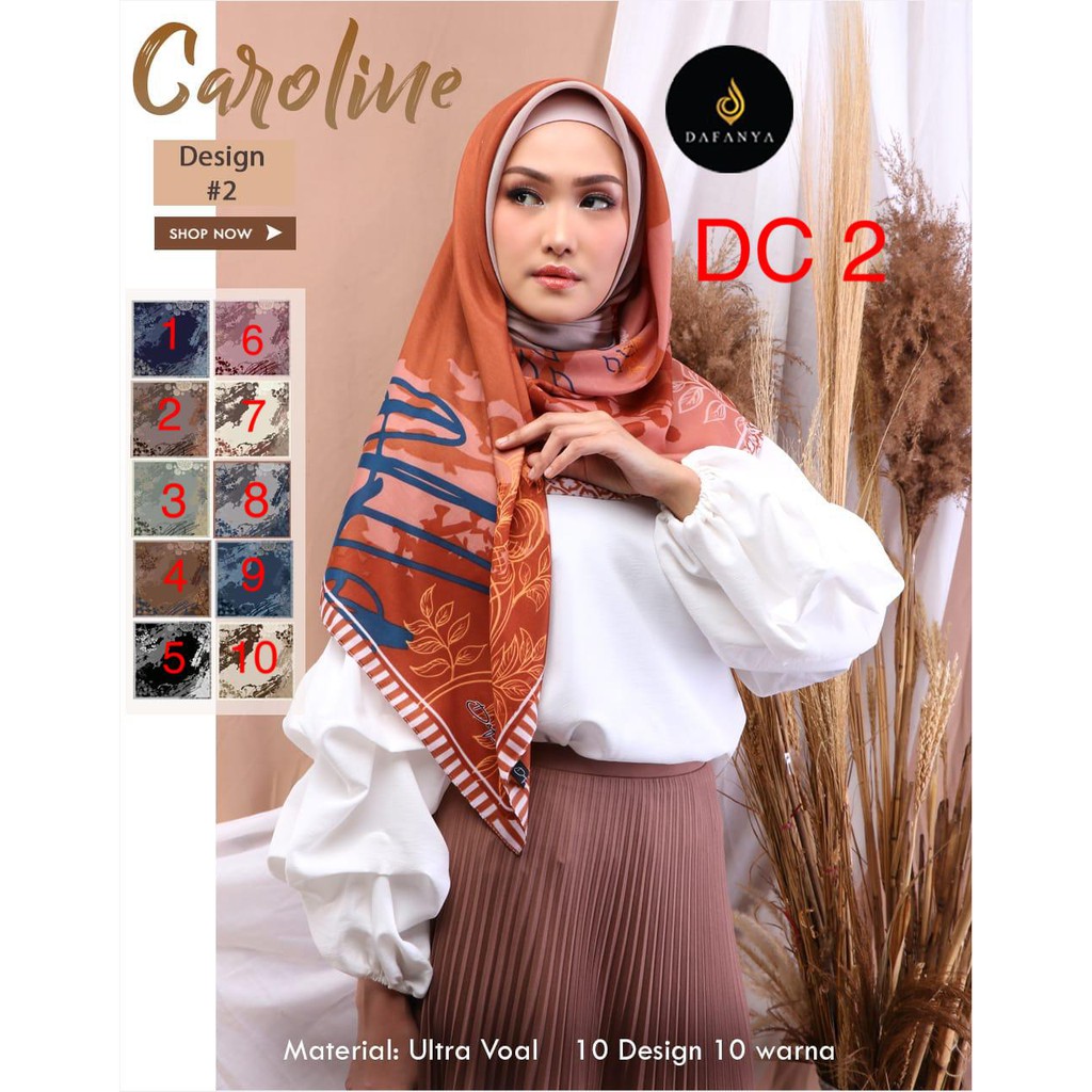 Hijab Segiempat DC2 CAROLINE by DAFANYA ULTRA VOAL Scarf Segi empat