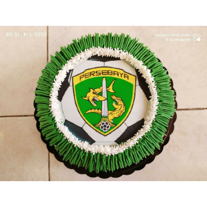 

PROMO !!! ICE CREAM TART, Model Edible (Foto) Persebaya,18 cm,Tart Dalamnya 100% Ice Cream Tanpa Kue