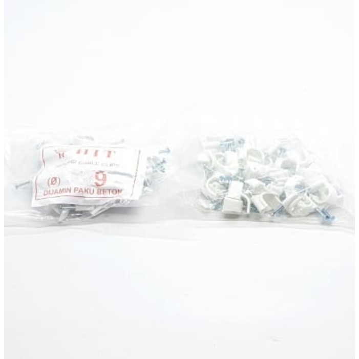 HIT 9mm Klem Kabel 100% JAMIN ASLI Paku Beton  (+/- 40 pcs)