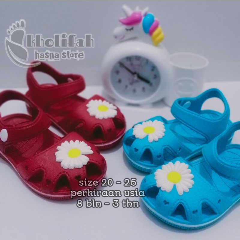 sandal anak 8bulan - 3tahun bahan karet anti licin bayi bunga matahari 20-25 cq 052e-1