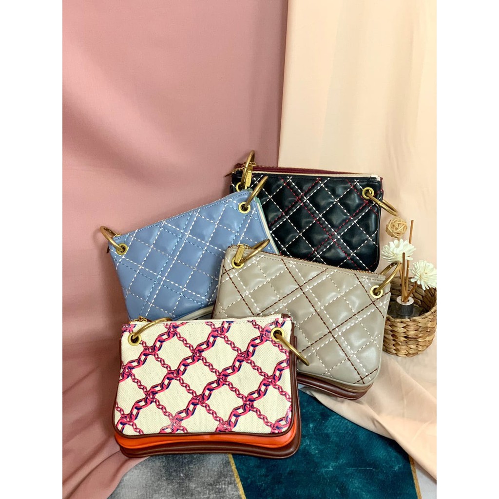 [7.7 Boombastis Sale⚡] - TAS WANITA CK CK804 MOTIF QUILTED HANDLE LOGAM CROSSBODY BAG PREMIUM IMPORT