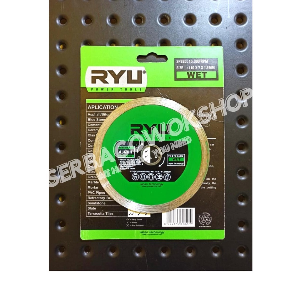 RYU Mata Potong Keramik Granite Beton 4 Inch 100 mm Diamond Wheel Dry - Wet Harga Satuan Termurah Berkualitas
