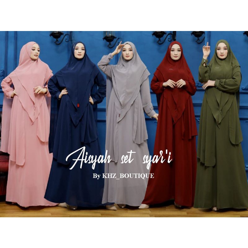 Aisyah gamis set syar'i ORIGINAL KHZ BOUTIQUE