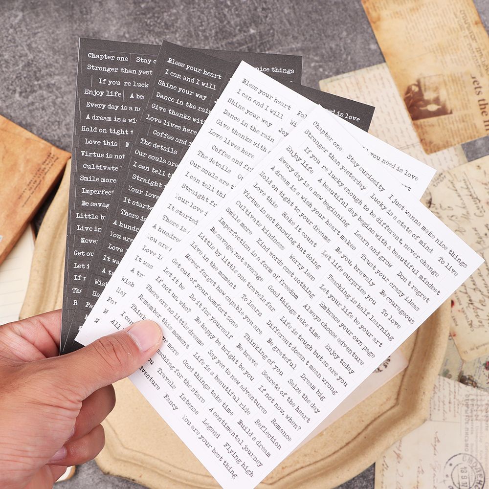 Chookey 528pcs Stiker Motif Huruf Gaya Vintage Retro Untuk Dekorasi Album Foto / Scrapbook Diy