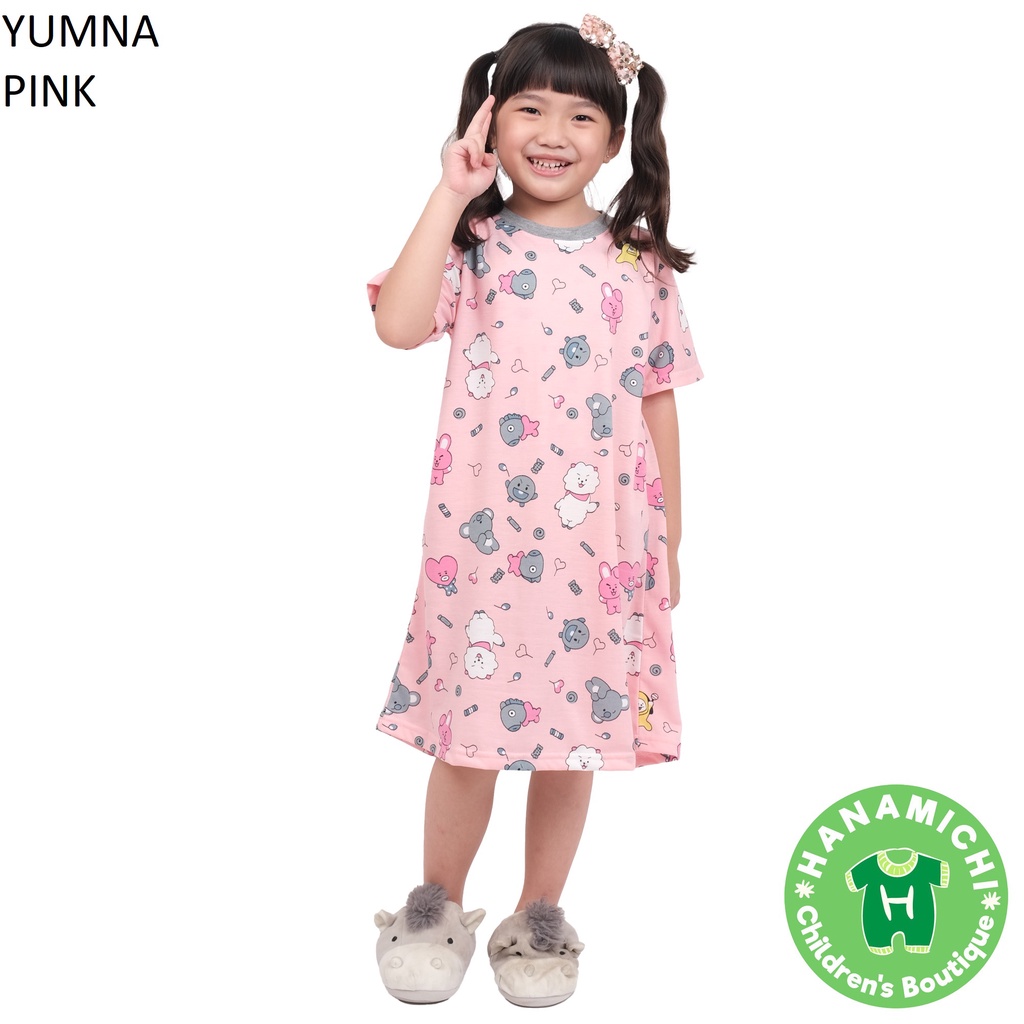 Hanamichi YUMNA Dress Anak Lengan Pendek Motif Print