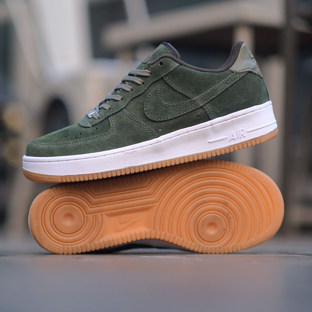 NIKE AIR FORCE 1 LOW SUEDE OLIVE GREEN ORIGINAL