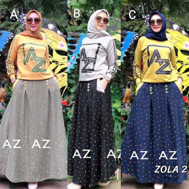 ZOLA 2 by AZ AZ FASHION (Setelan rok kasual, set rok blouse, stelan  atasan dan bawahan, baju kasual