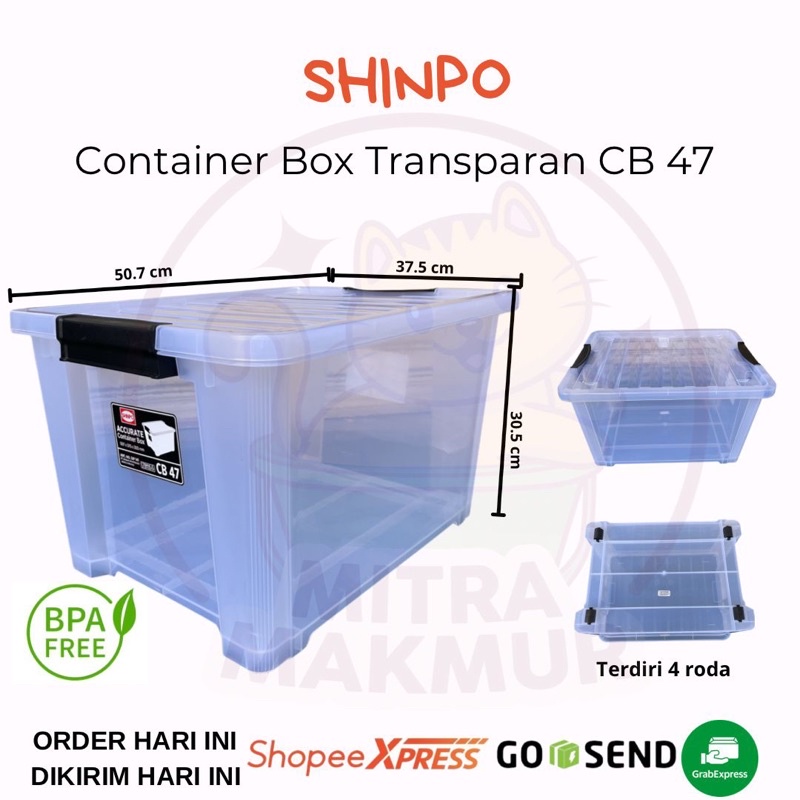 SHINPO!! CONTAINER BOX TRANSPARAN 47 L / KONTAINER BOX 47 L