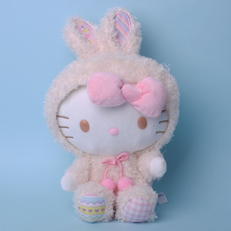 Sanrioed Cartoon Easter Kuromi MyMelody Kt Cat Cinnamoroll Cosplay Rabbit Stuffed Plush Doll Anime Kawaii Plushie Toys Kids Gift