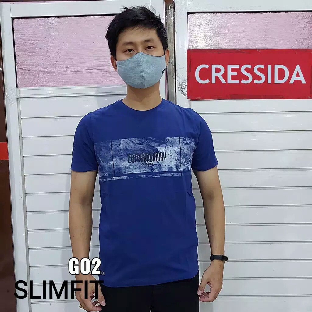 bego CRESSIDA KAOS SLIMFIT Cowok Baju Pria Lengan Pendek 100% Original