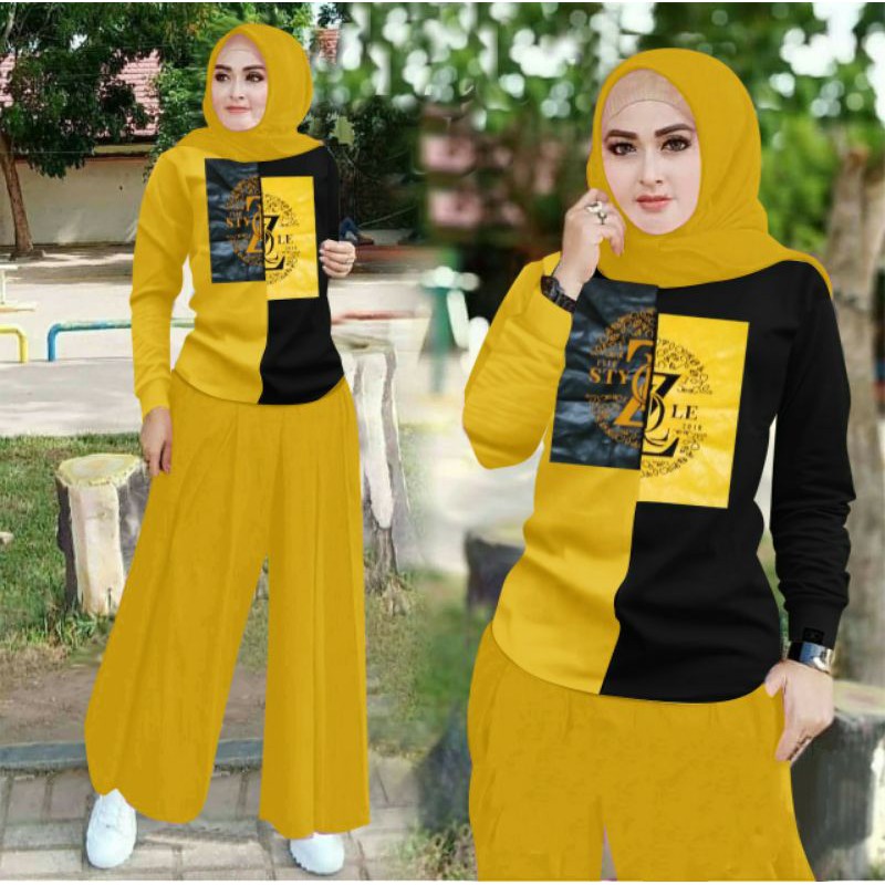 Zolaqu set Celana Style ZZ Setelan kulot murah