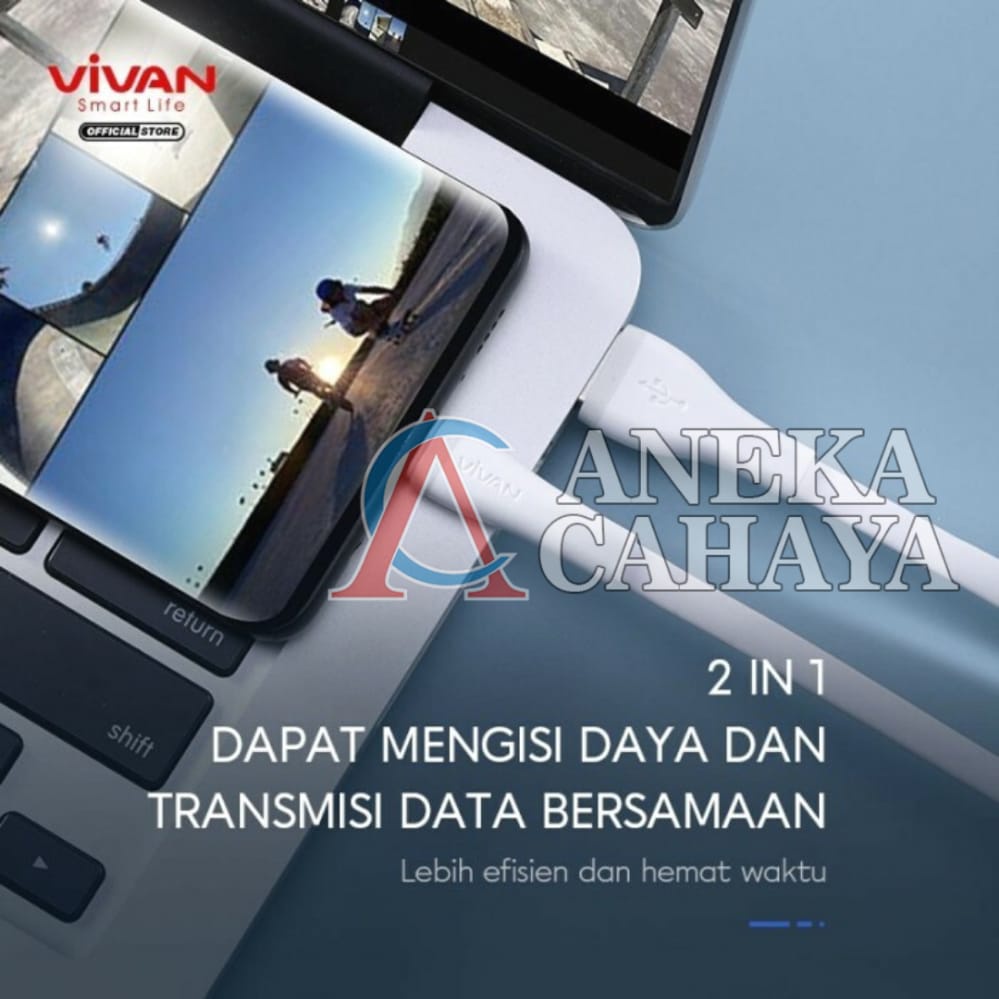 VIVAN Kabel Data SM100S Cable Data Micro USB 1M Fast Charging 2A For Android Garansi Original Resmi