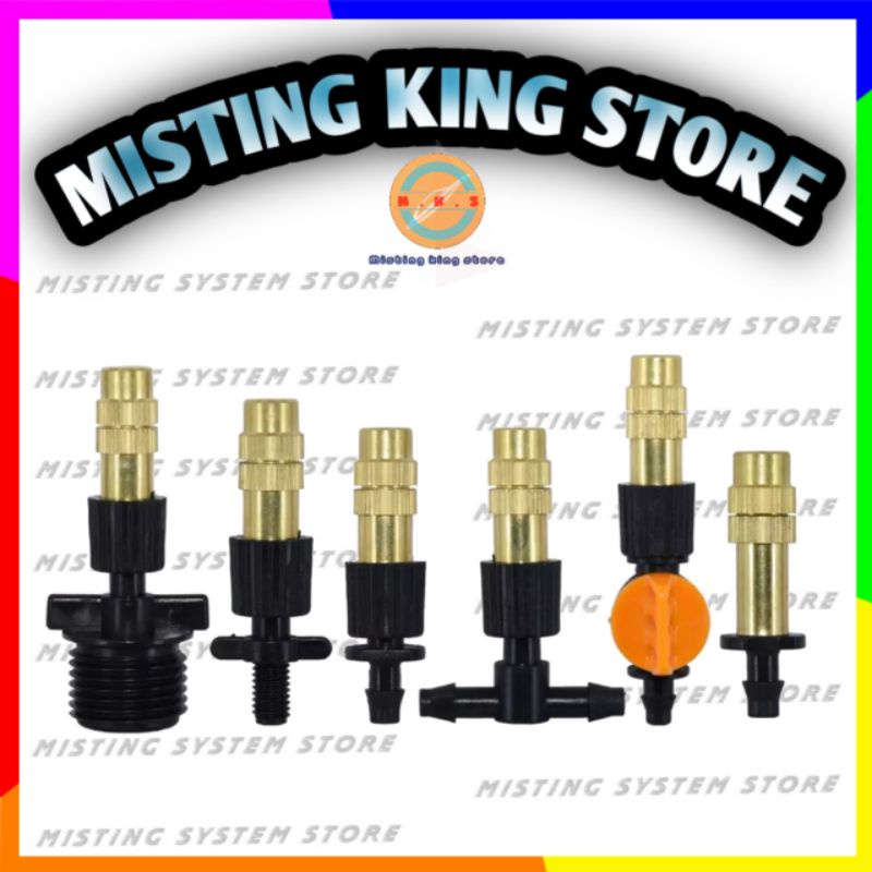 MIST NOZZLE SPRAYER ADJUSTABLE ATOMIZING SPUYER ALAT SIRAM TAMAN KEBUN KANDANG UNGGAS UKURAN NEPEL 6MM