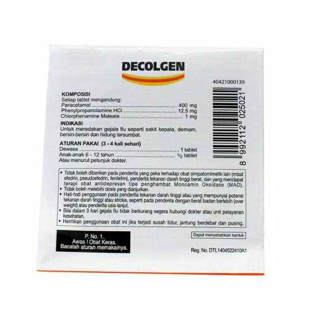 Decolgen 1 Strip @ 4 tablet