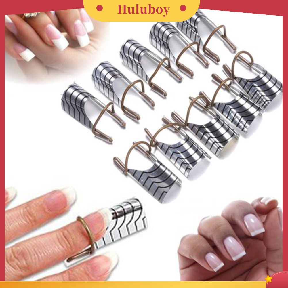 Huluboy Huluboy♡ 5pcs Alat Bantu Extension Kuku UV Gel Akrilik Bahan Aluminum Dapat Dipakai Ulang