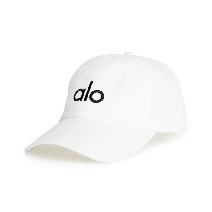 ALO YOGA Off Duty Cap 100% ORI Topi Stylish Olahraga Sports - White/Black