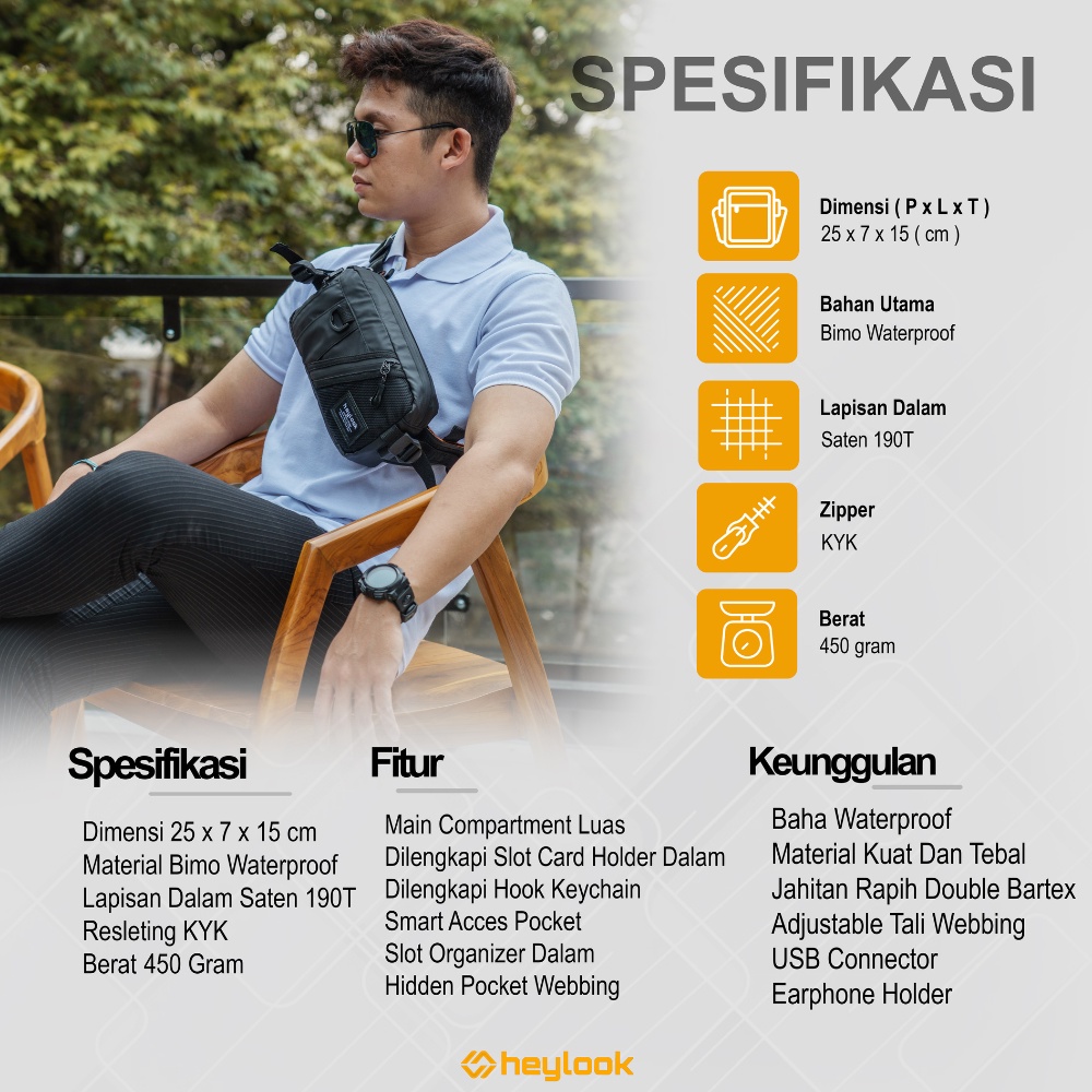 Waistbag Tas Selempang Dada Pria Wanita Original Distro Waterproof Sling Bag Slempang Body Bag Model Terbaru Trendy Kekinian Tas Outdoor Travel Hangout