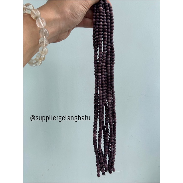 Bahan renceng kalung Gelang DARK PURPLE cat eye 6mm mata kucing ungu