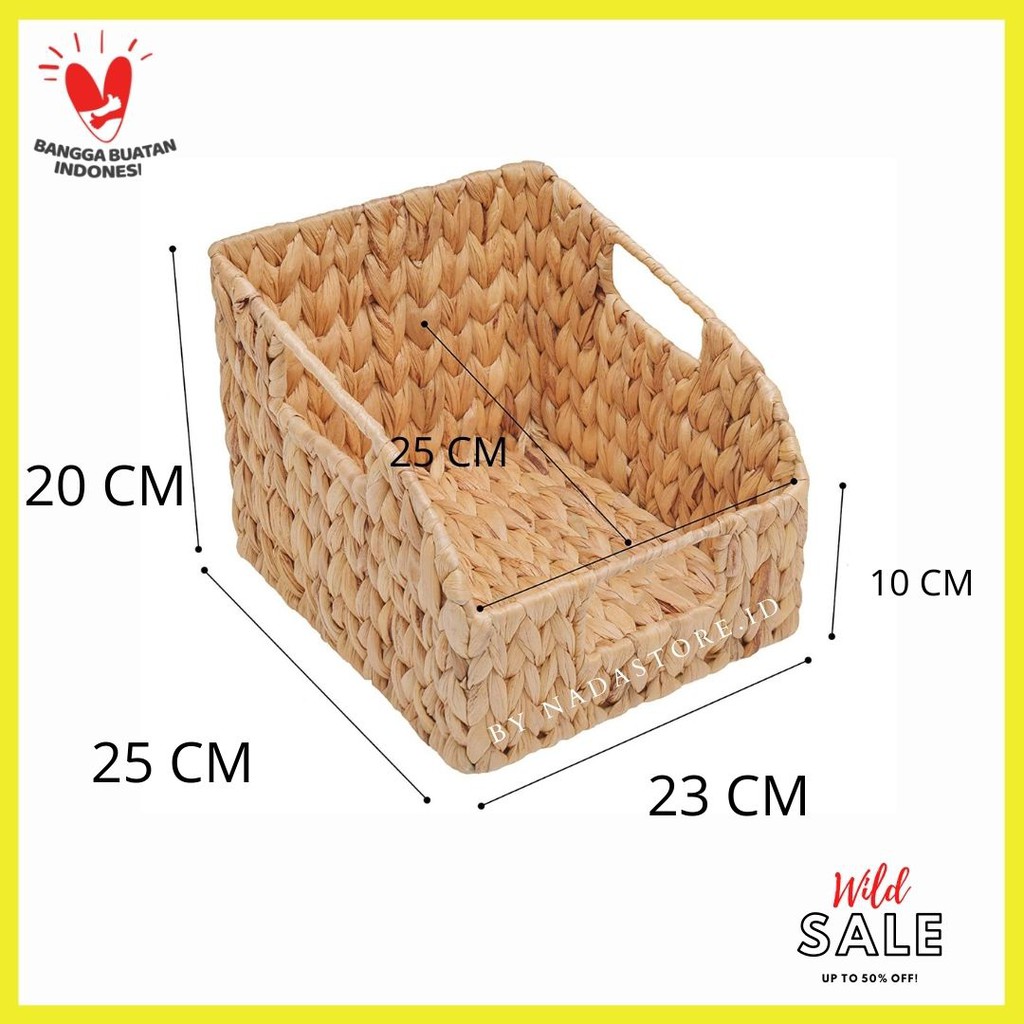 Water Hyacinth Wicker Baskets , Hand Woven Organizing , Rack Bumbu , Laci , Drawer serbaguna Tempat