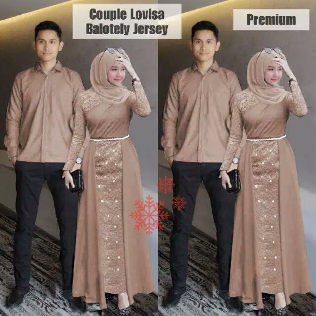 Couple Lovisa Baju Muslim Brukat Pasangan Pria Wanita