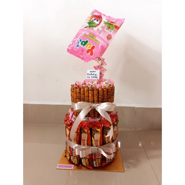 Snack Kue Ultah, Snack Tower, Snack cake, Snack Murah,Snack Ultah Anak Snack ultah Kekinian