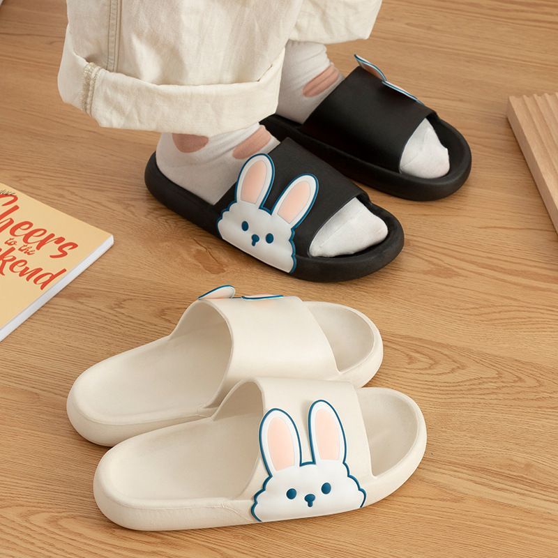 Medan Termurah Sendal wanita import sandal empuk rabbit white &amp; black