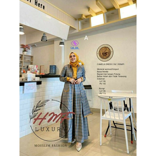 camelia dress 2 in 1 rompi ori hmf