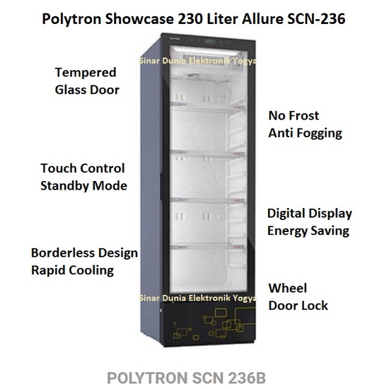 Polytron Showcase 230 Liter SCN 236 Allure Lemari Pendingin Minuman
