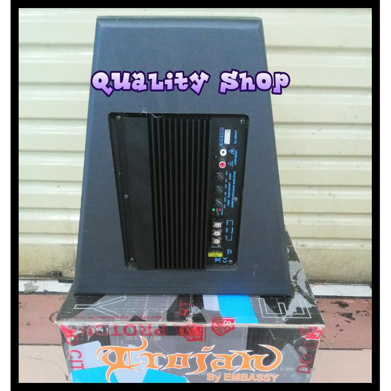 Subwoofer Aktif Mobil 10 Inch Trojan Premiere Embasy Power Monoblok