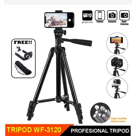 Tripod Handphone HP Tripot Kamera 3120 1 Meter Free Holder U &amp; Tas