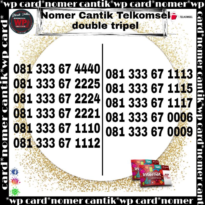NOMER CANTIK TELKOMSEL DOUBLE TRIPLE
