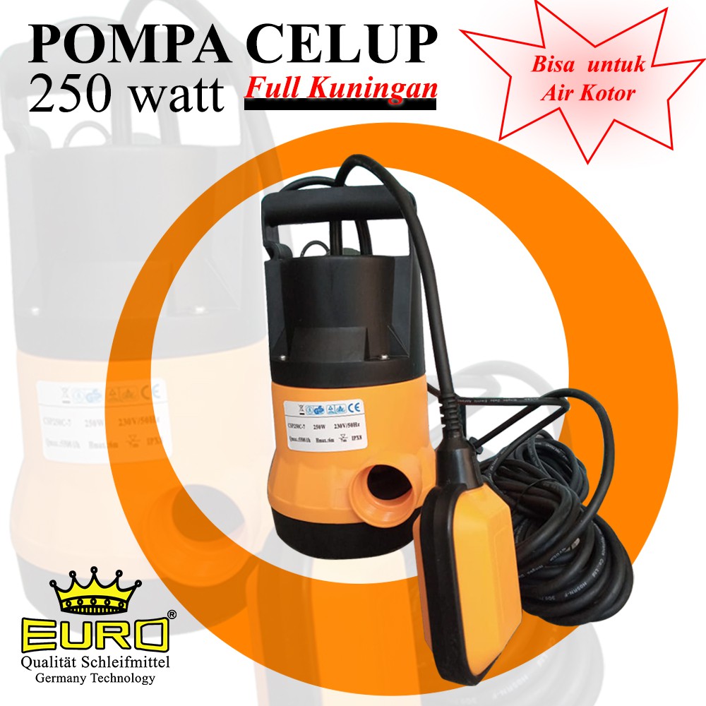 Pompa Celup air kotor kolam ikan 250 Watt - Submersible pump