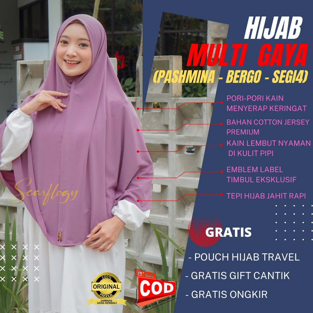 KHIMAR SYARI HIJAB KERUDUNG SYARI HIJAB INSTAN HIJAB SYARI BERGO JILBAB SYARI BY SCARFLOGY COCOK UNT