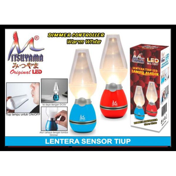 Mitsuyama Lampu Tiup 3 LED Lentera Tiup LED MS1007 lampu tidur teplok sensor tiup