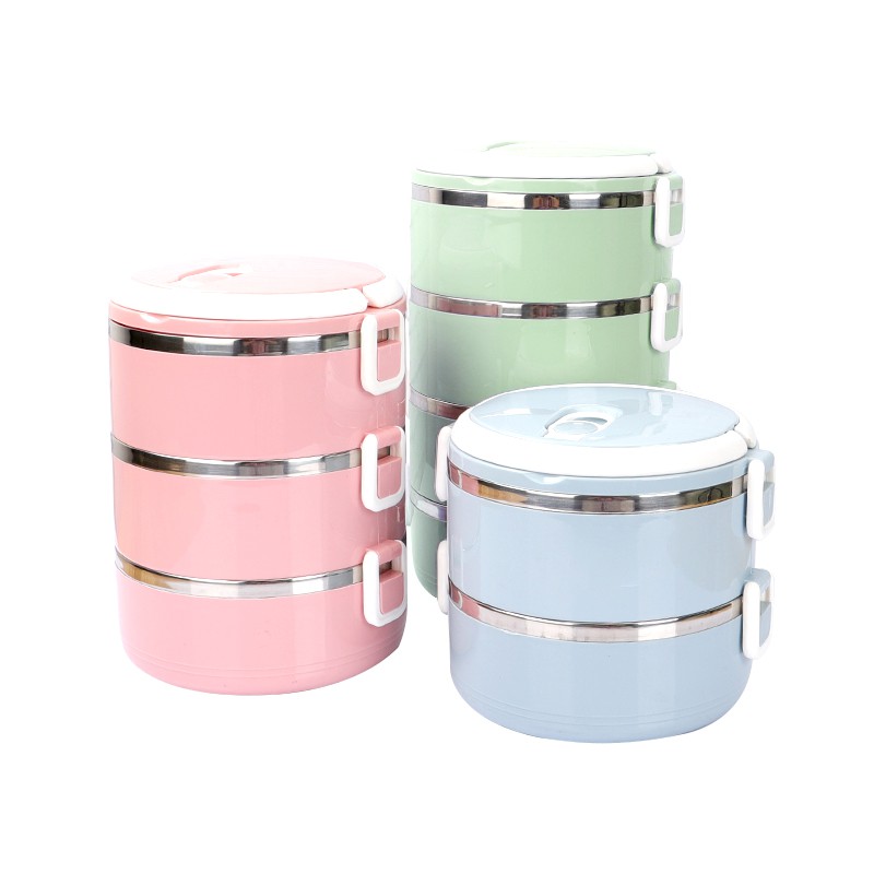 

Ecentio Wheat Straw/Stainless steel Lunch Box / Kotak Bekal Makan Siang 800/1400/2100/2800ML
