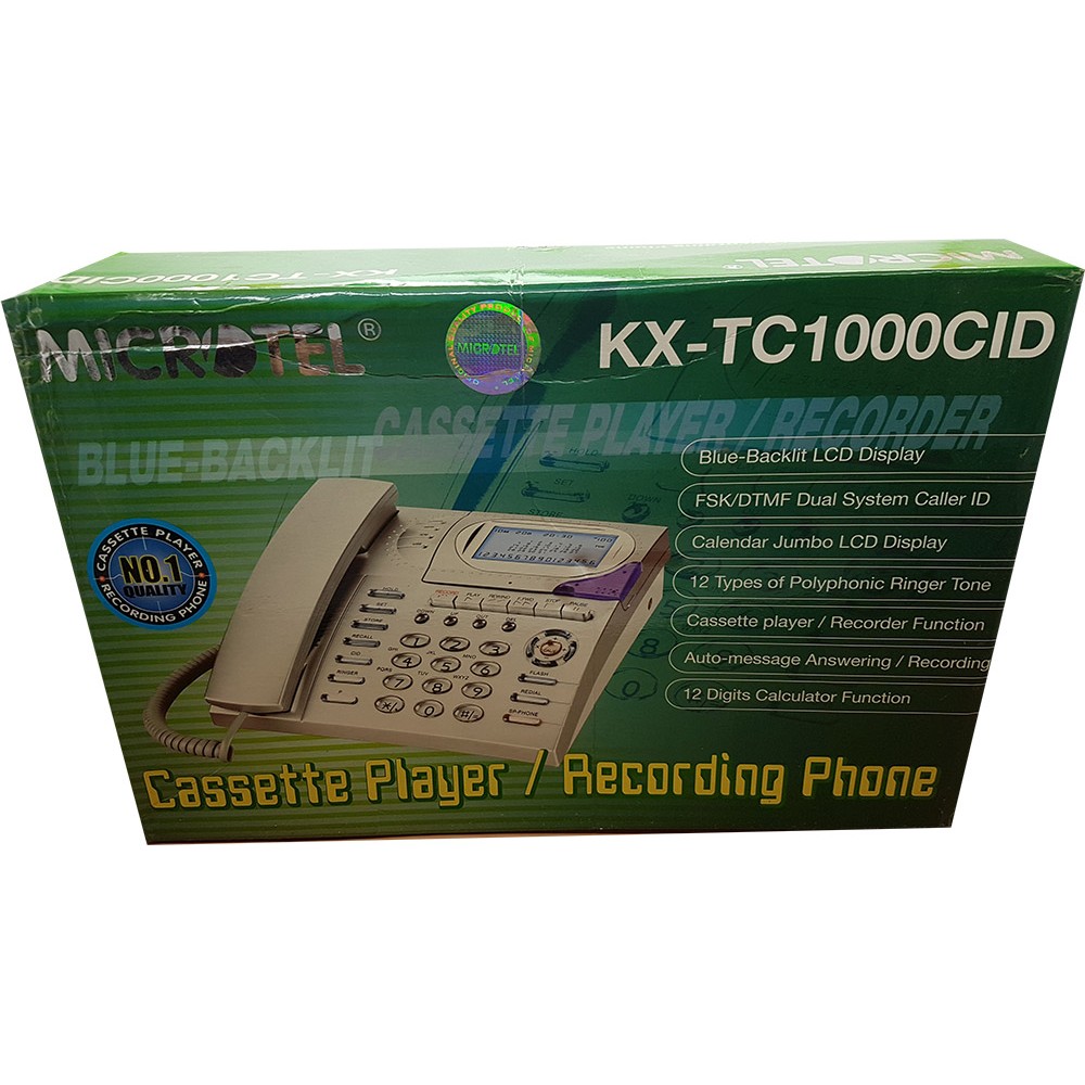 Telepon with Recording kaset Microtel Kx-tc1000cid